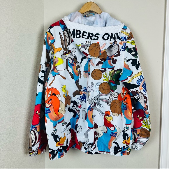 NEW Members Only Looney Tunes Space Jam Hood Windbreaker Jacket LARGE Cartoon - Picture 3 of 9
